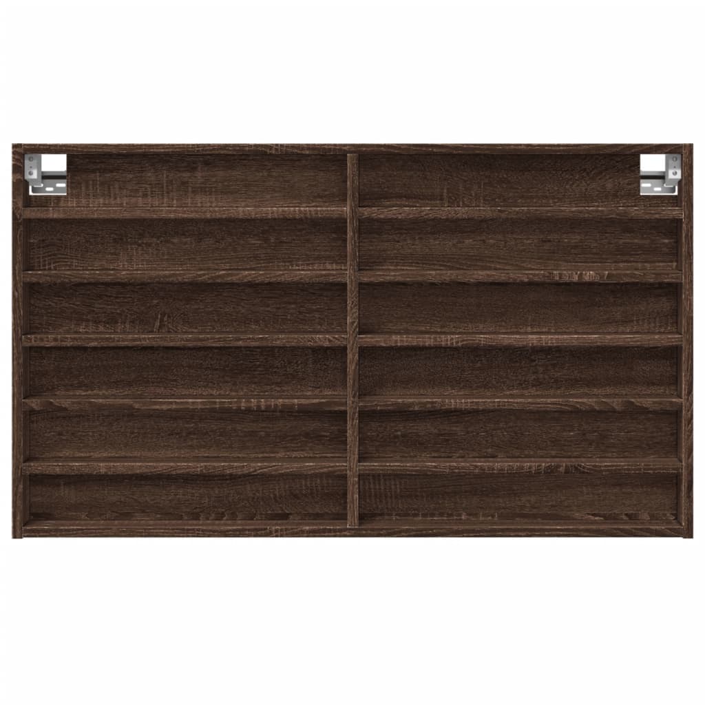 vidaXL Dulap cu vitrină, stejar maro, 100x8,5x58 cm, lemn prelucrat vidaXL Dulap cu vitrină, stejar maro, 100x8,5x58 cm, lemn prelucrat