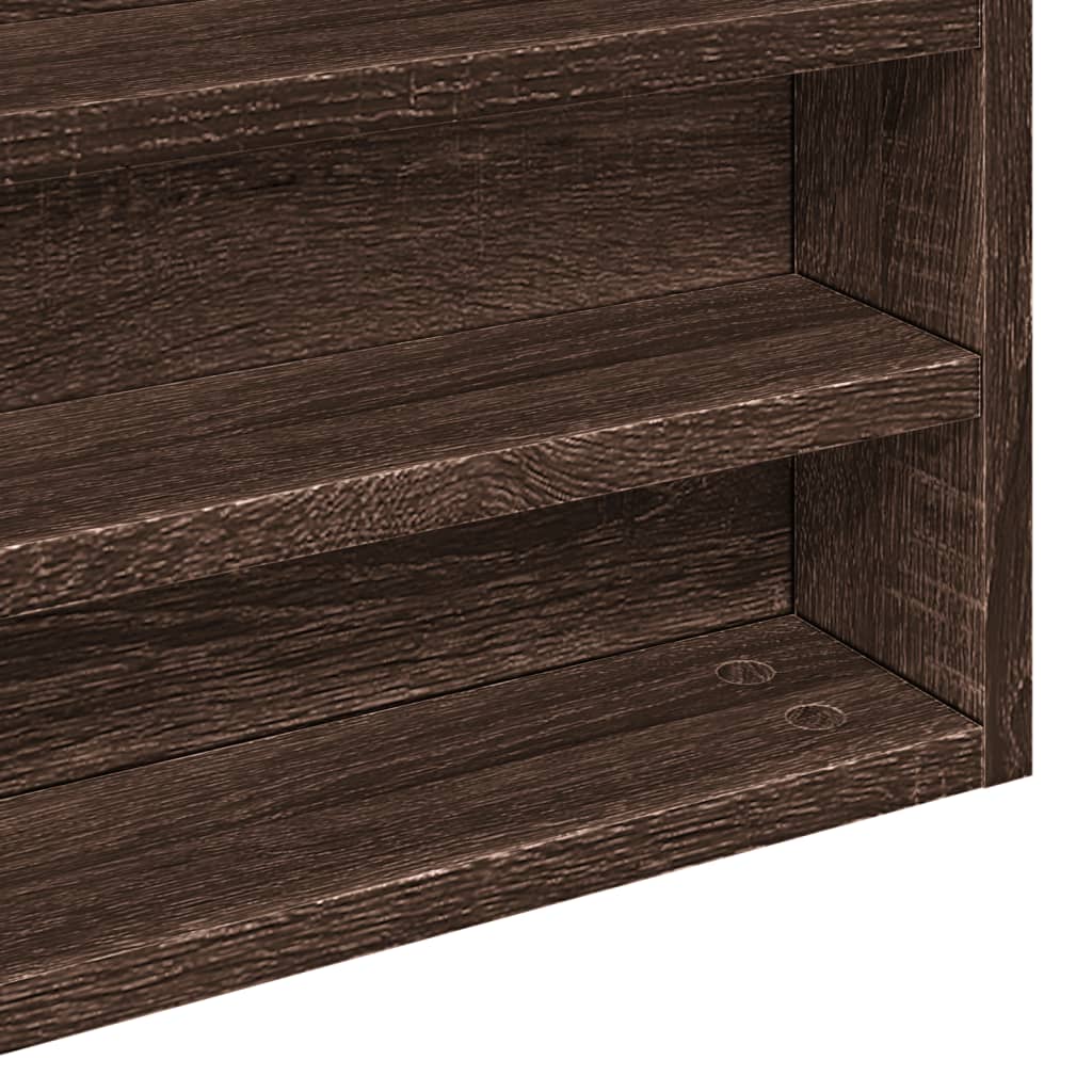 vidaXL Dulap cu vitrină, stejar maro, 100x8,5x58 cm, lemn prelucrat vidaXL Dulap cu vitrină, stejar maro, 100x8,5x58 cm, lemn prelucrat