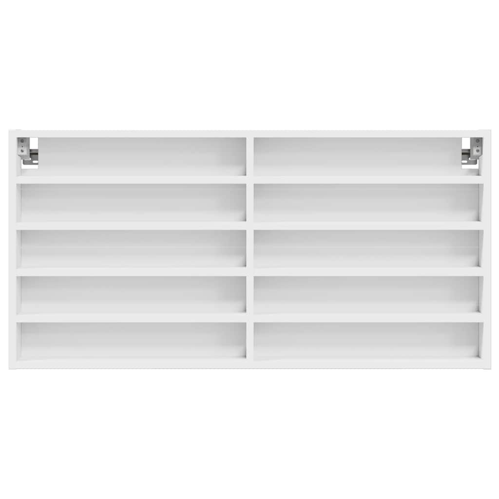 vidaXL Dulap cu vitrină, alb, 100x8,5x50 cm, lemn prelucrat vidaXL Dulap cu vitrină, alb, 100x8,5x50 cm, lemn prelucrat