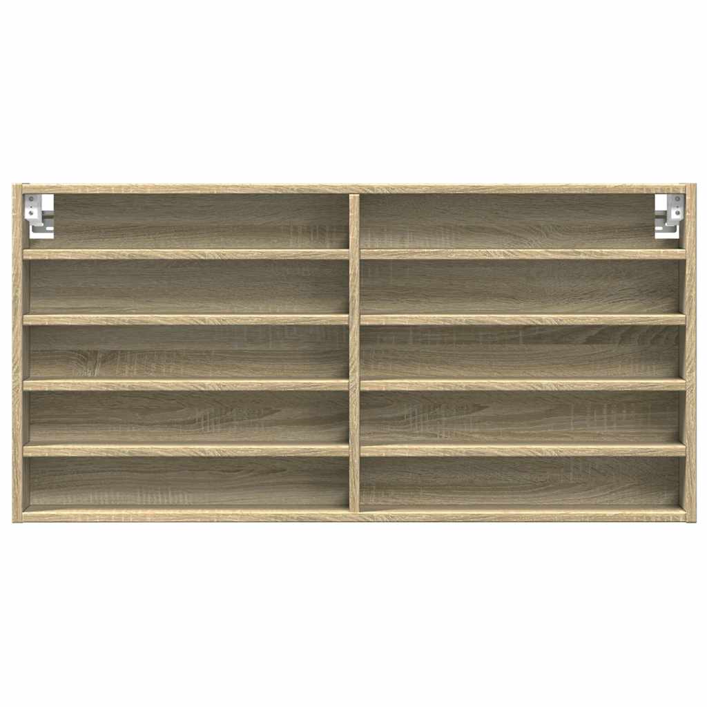 vidaXL Dulap cu vitrină, stejar sonoma, 100x8,5x50 cm, lemn prelucrat vidaXL Dulap cu vitrină, stejar sonoma, 100x8,5x50 cm, lemn prelucrat