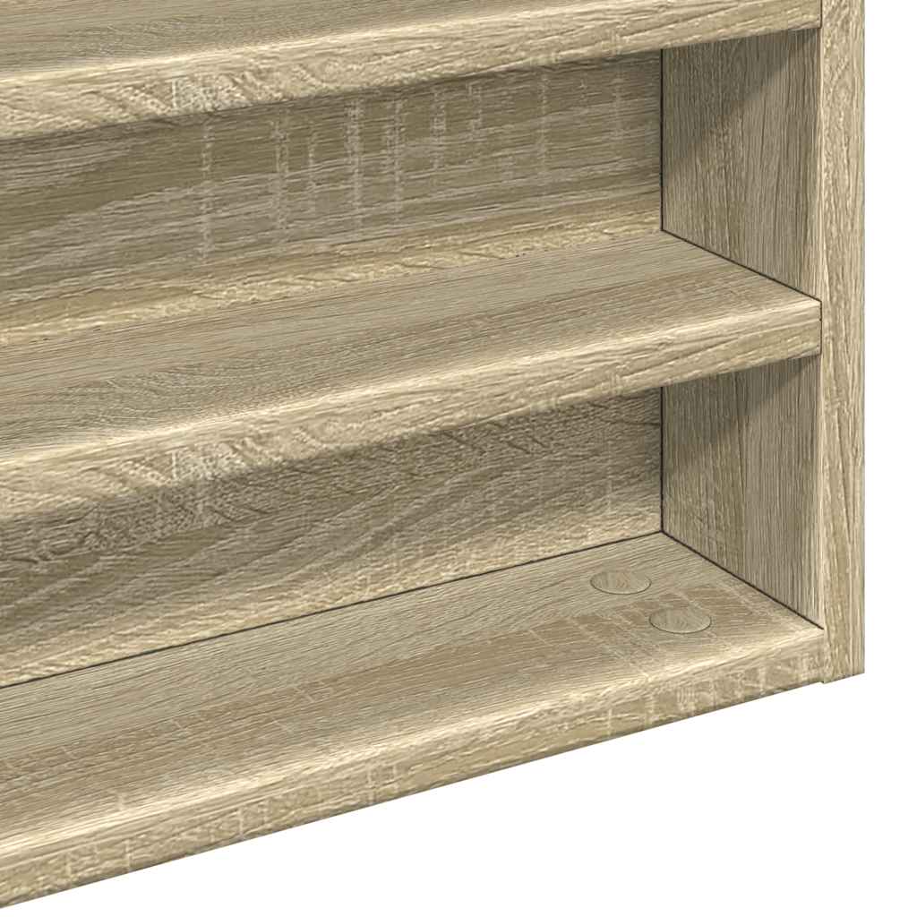 vidaXL Dulap cu vitrină, stejar sonoma, 100x8,5x50 cm, lemn prelucrat vidaXL Dulap cu vitrină, stejar sonoma, 100x8,5x50 cm, lemn prelucrat