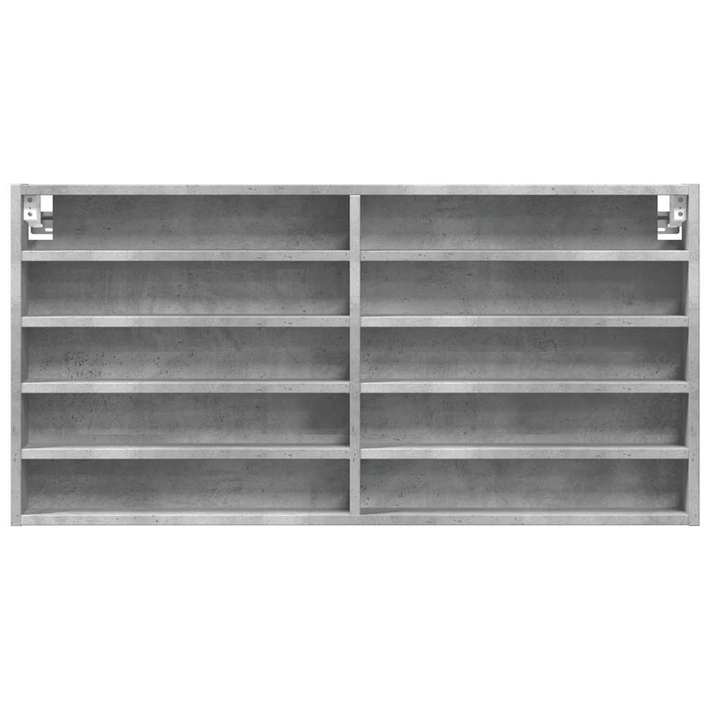 vidaXL Dulap cu vitrină, gri beton, 100x8,5x50 cm, lemn prelucrat vidaXL Dulap cu vitrină, gri beton, 100x8,5x50 cm, lemn prelucrat