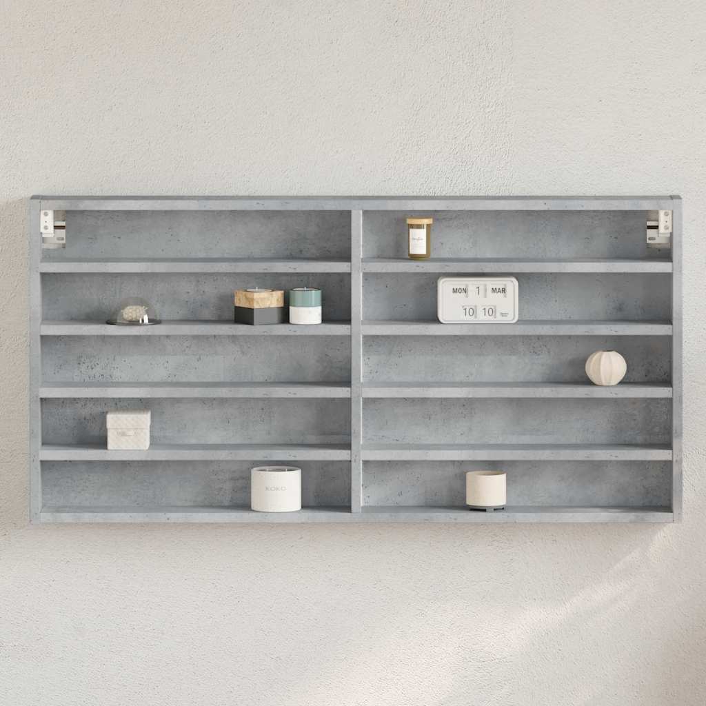 vidaXL Dulap cu vitrină, gri beton, 100x8,5x50 cm, lemn prelucrat vidaXL Dulap cu vitrină, gri beton, 100x8,5x50 cm, lemn prelucrat