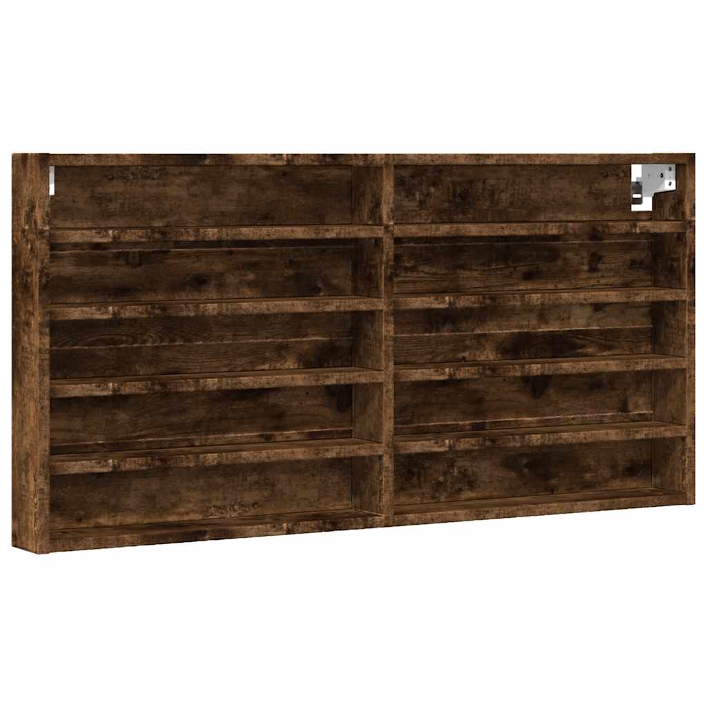 vidaXL Dulap cu vitrină, stejar fumuriu, 100x8,5x50 cm, lemn prelucrat vidaXL Dulap cu vitrină, stejar fumuriu, 100x8,5x50 cm, lemn prelucrat