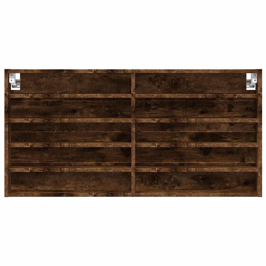 vidaXL Dulap cu vitrină, stejar fumuriu, 100x8,5x50 cm, lemn prelucrat vidaXL Dulap cu vitrină, stejar fumuriu, 100x8,5x50 cm, lemn prelucrat