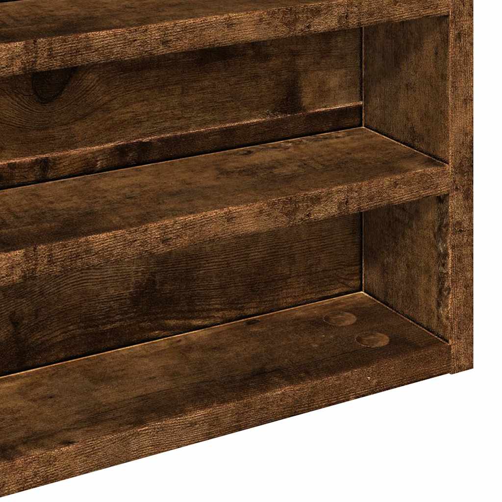 vidaXL Dulap cu vitrină, stejar fumuriu, 100x8,5x50 cm, lemn prelucrat vidaXL Dulap cu vitrină, stejar fumuriu, 100x8,5x50 cm, lemn prelucrat