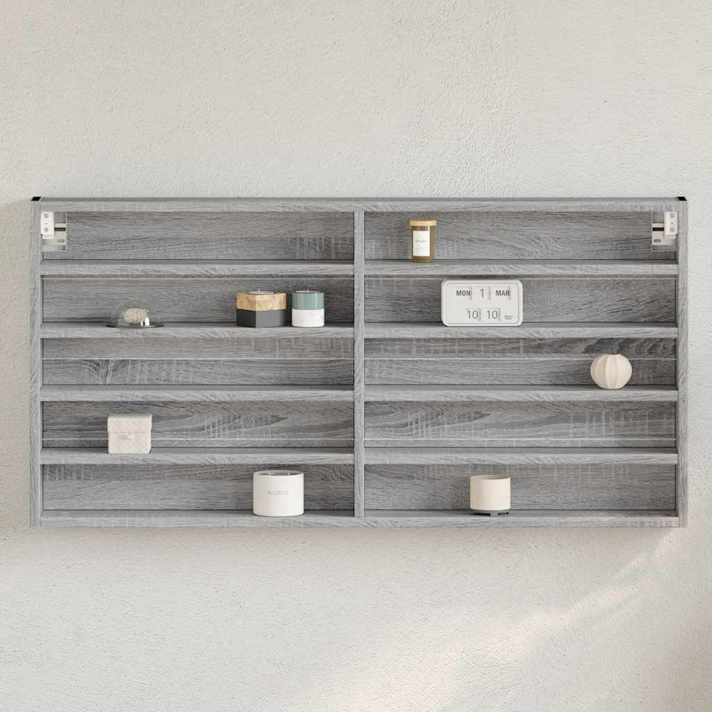 vidaXL Dulap cu vitrină, sonoma gri, 100x8,5x50 cm, lemn prelucrat vidaXL Dulap cu vitrină, sonoma gri, 100x8,5x50 cm, lemn prelucrat
