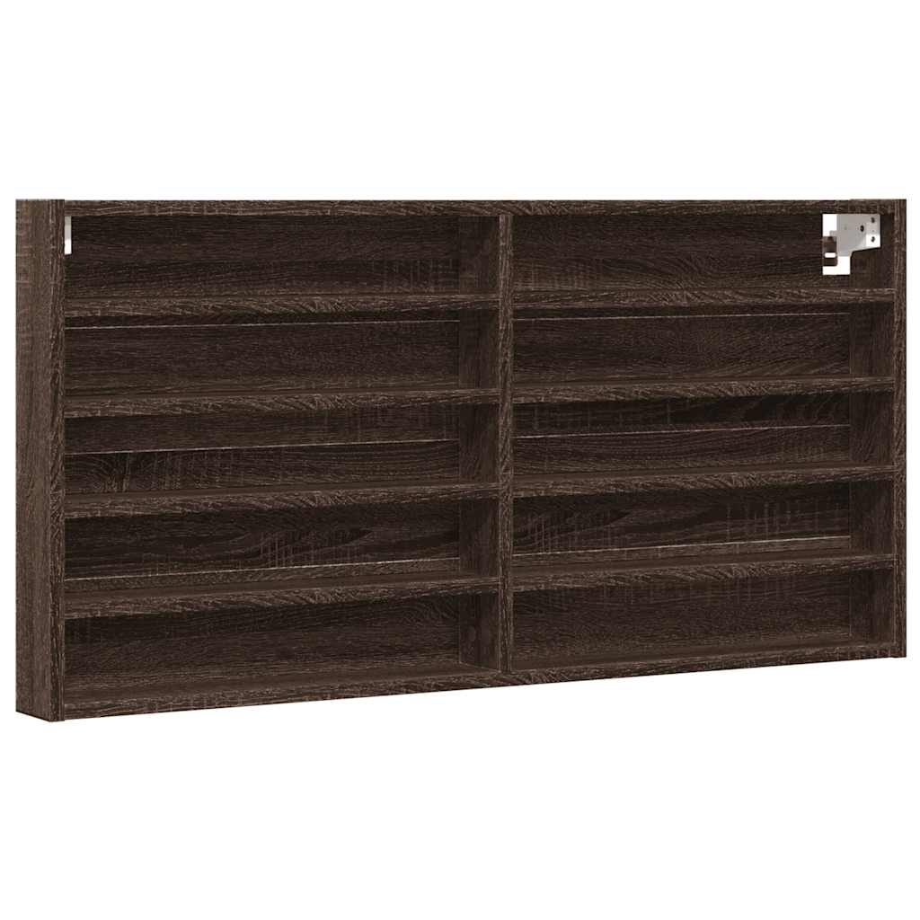 vidaXL Dulap cu vitrină, stejar maro, 100x8,5x50 cm, lemn prelucrat