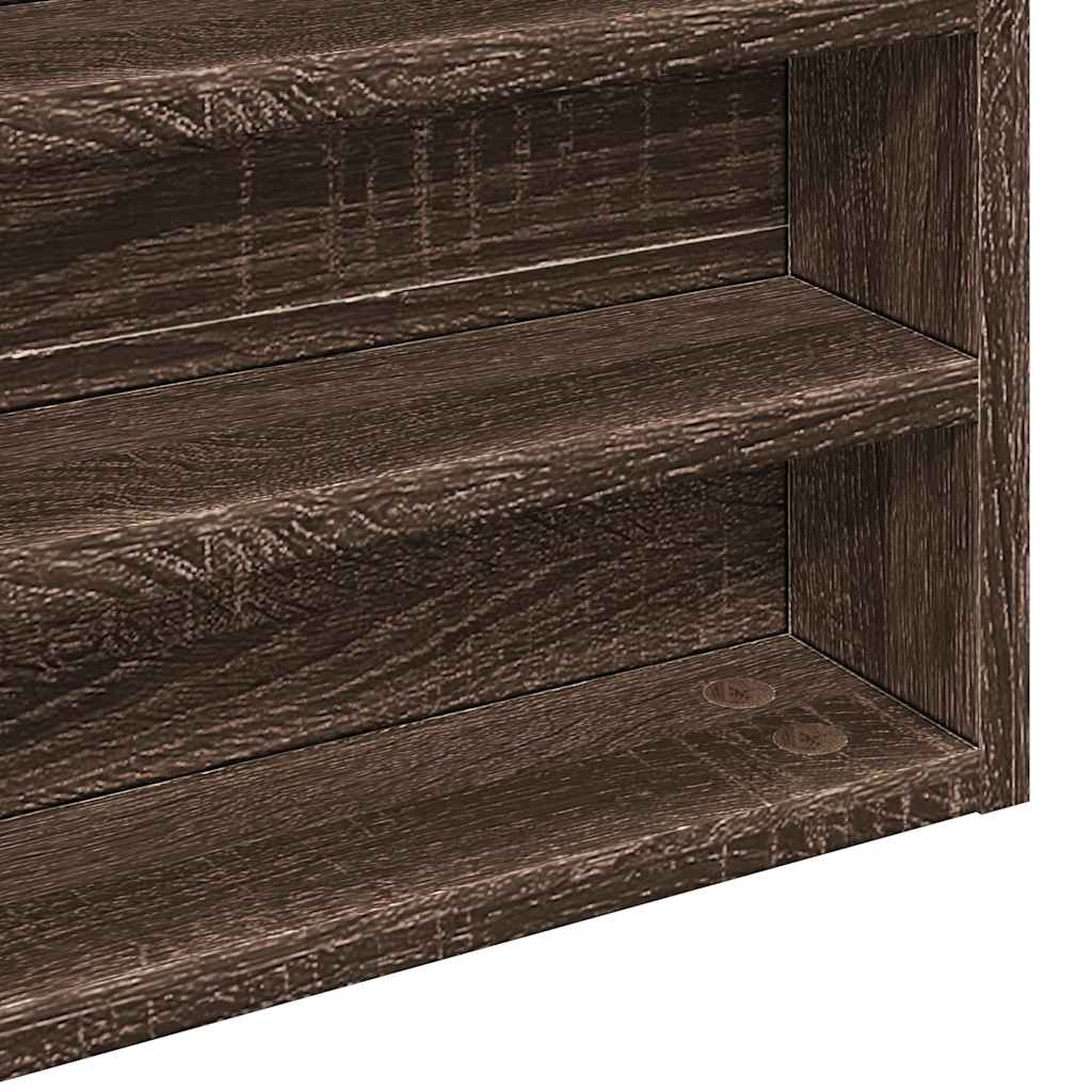 vidaXL Dulap cu vitrină, stejar maro, 100x8,5x50 cm, lemn prelucrat