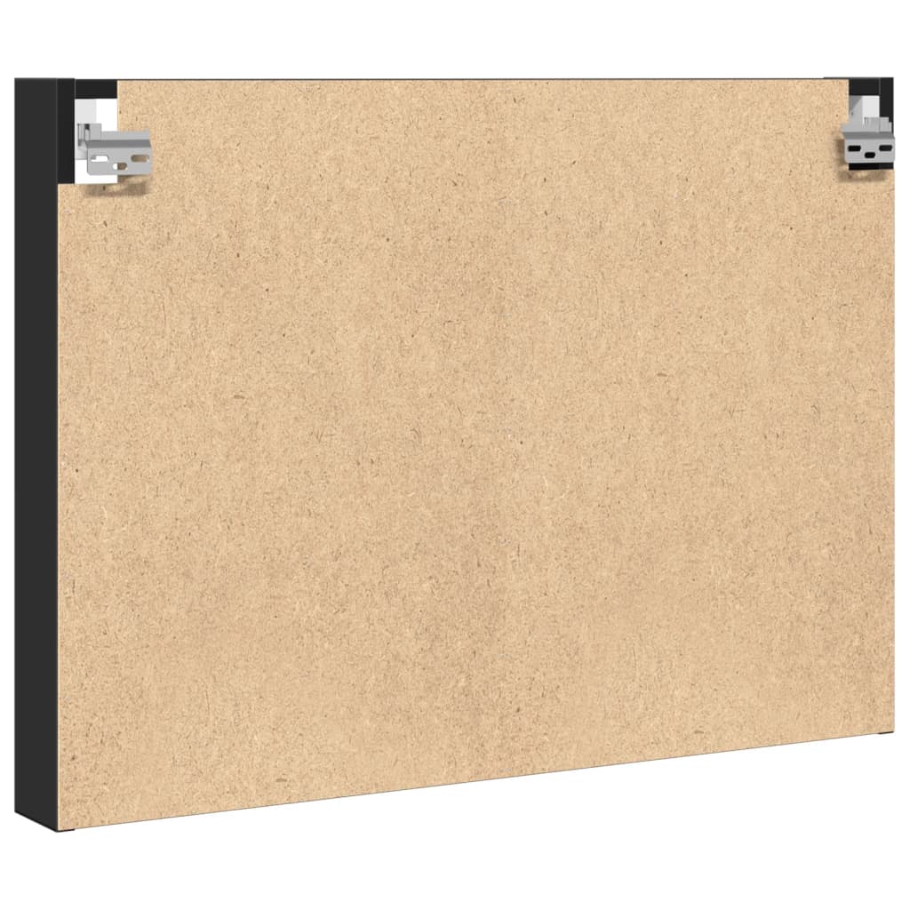 vidaXL Dulap cu vitrină, negru, 80x8,5x58 cm, lemn prelucrat