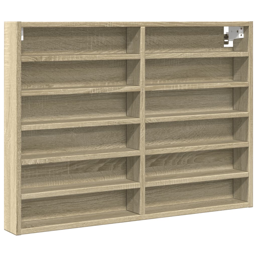 vidaXL Dulap cu vitrină, stejar sonoma, 80x8,5x58 cm, lemn prelucrat vidaXL Dulap cu vitrină, stejar sonoma, 80x8,5x58 cm, lemn prelucrat