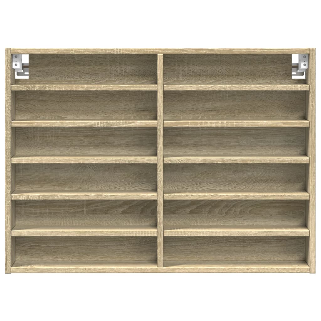 vidaXL Dulap cu vitrină, stejar sonoma, 80x8,5x58 cm, lemn prelucrat vidaXL Dulap cu vitrină, stejar sonoma, 80x8,5x58 cm, lemn prelucrat