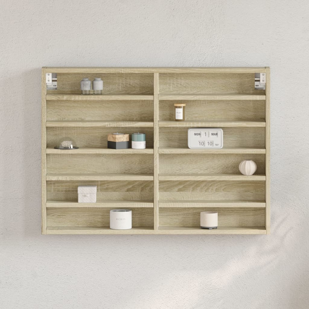 vidaXL Dulap cu vitrină, stejar sonoma, 80x8,5x58 cm, lemn prelucrat vidaXL Dulap cu vitrină, stejar sonoma, 80x8,5x58 cm, lemn prelucrat
