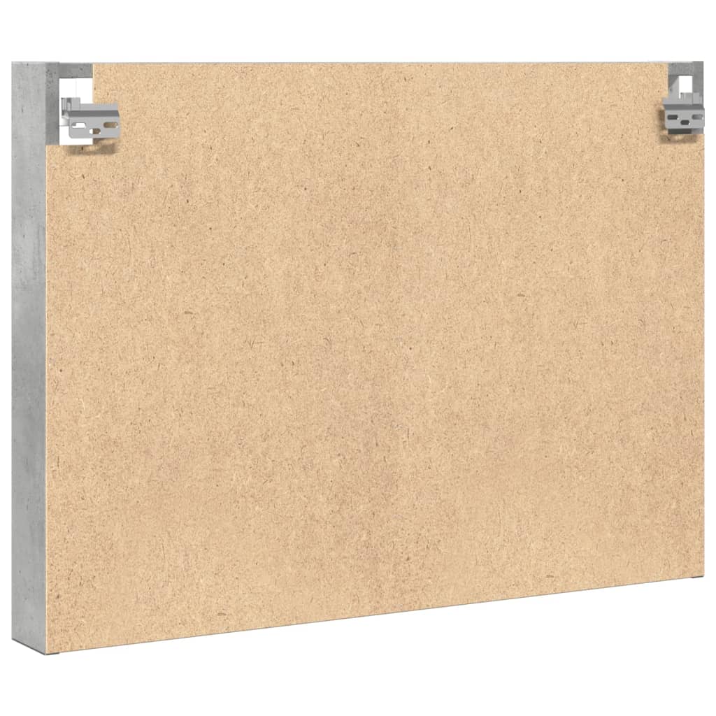 vidaXL Dulap cu vitrină, gri beton, 80x8,5x58 cm, lemn prelucrat
