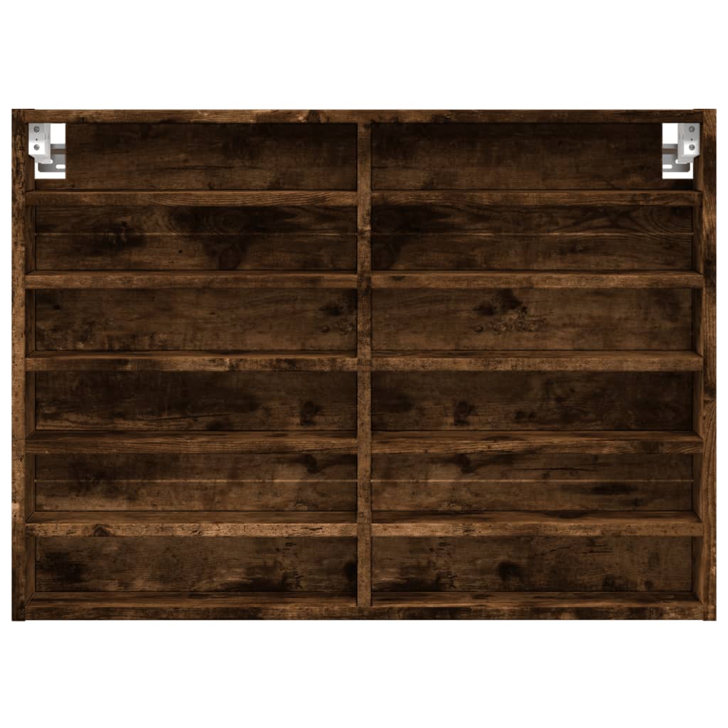 vidaXL Dulap cu vitrină, stejar fumuriu, 80x8,5x58 cm, lemn prelucrat vidaXL Dulap cu vitrină, stejar fumuriu, 80x8,5x58 cm, lemn prelucrat