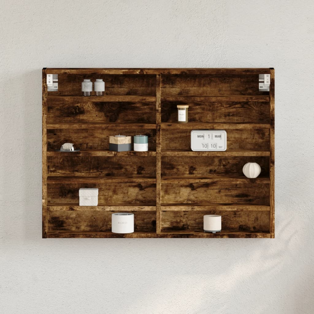 vidaXL Dulap cu vitrină, stejar fumuriu, 80x8,5x58 cm, lemn prelucrat vidaXL Dulap cu vitrină, stejar fumuriu, 80x8,5x58 cm, lemn prelucrat