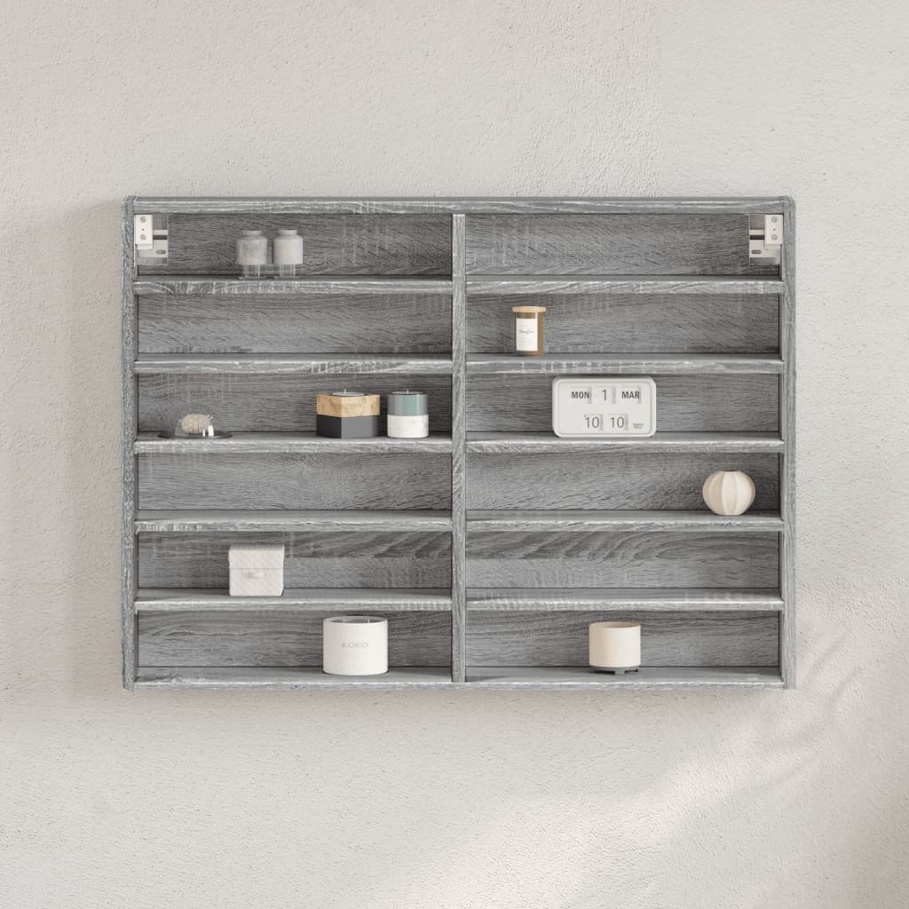 vidaXL Dulap cu vitrină, sonoma gri, 80x8,5x58 cm, lemn prelucrat vidaXL Dulap cu vitrină, sonoma gri, 80x8,5x58 cm, lemn prelucrat