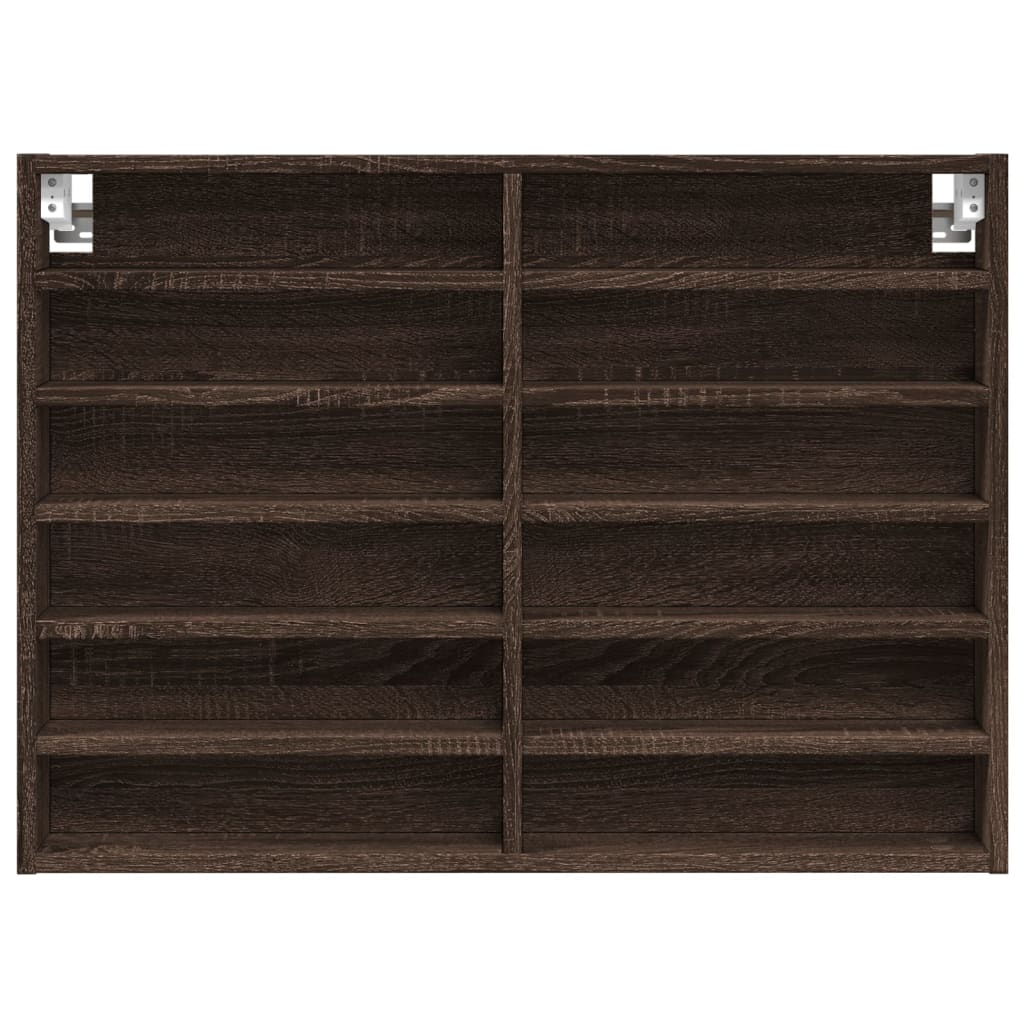 vidaXL Dulap cu vitrină, stejar maro, 80x8,5x58 cm, lemn prelucrat vidaXL Dulap cu vitrină, stejar maro, 80x8,5x58 cm, lemn prelucrat