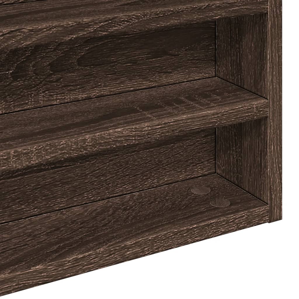 vidaXL Dulap cu vitrină, stejar maro, 80x8,5x58 cm, lemn prelucrat vidaXL Dulap cu vitrină, stejar maro, 80x8,5x58 cm, lemn prelucrat