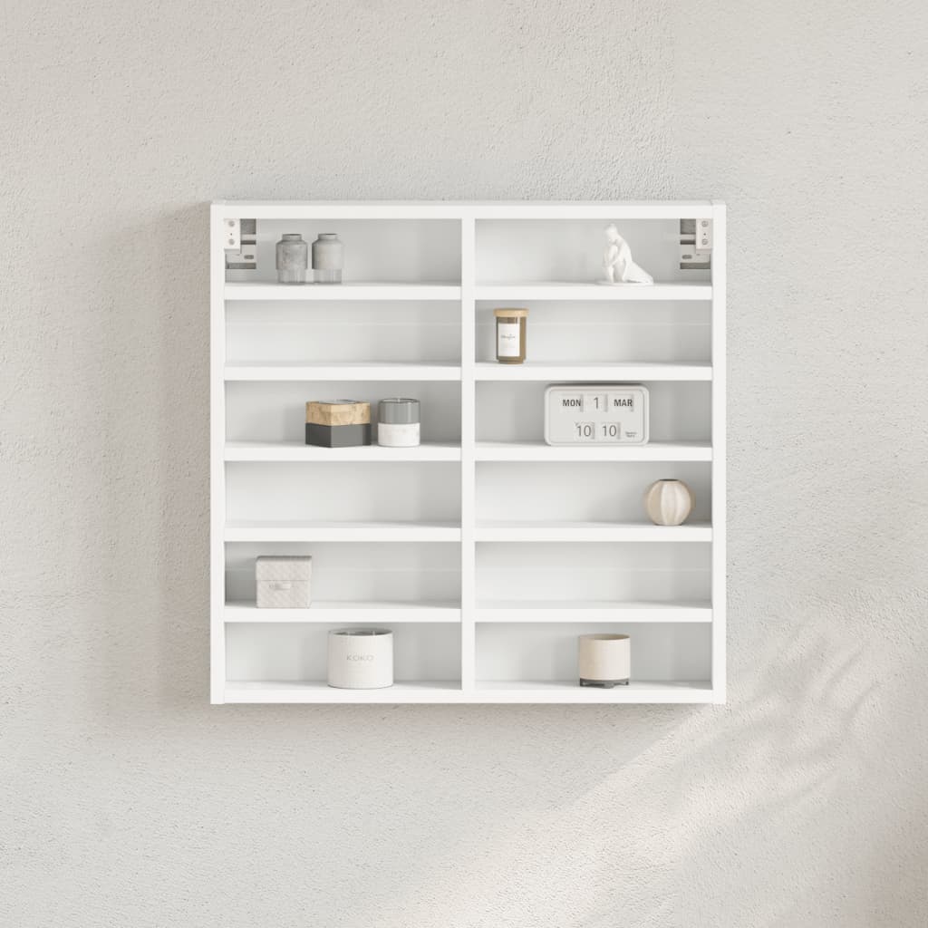 vidaXL Dulap cu vitrină, alb, 60x8,5x58 cm, lemn prelucrat vidaXL Dulap cu vitrină, alb, 60x8,5x58 cm, lemn prelucrat