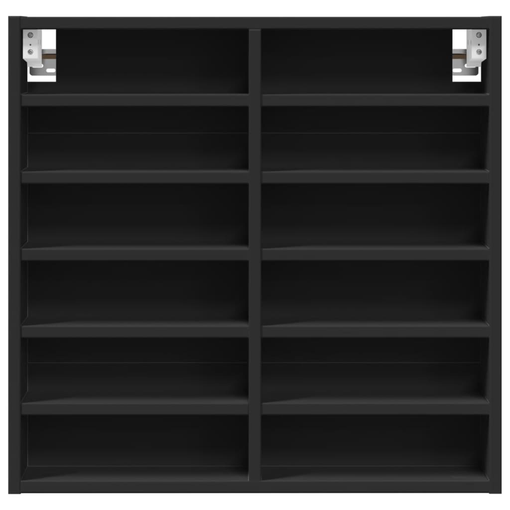 vidaXL Dulap cu vitrină, negru, 60x8,5x58 cm, lemn prelucrat vidaXL Dulap cu vitrină, negru, 60x8,5x58 cm, lemn prelucrat