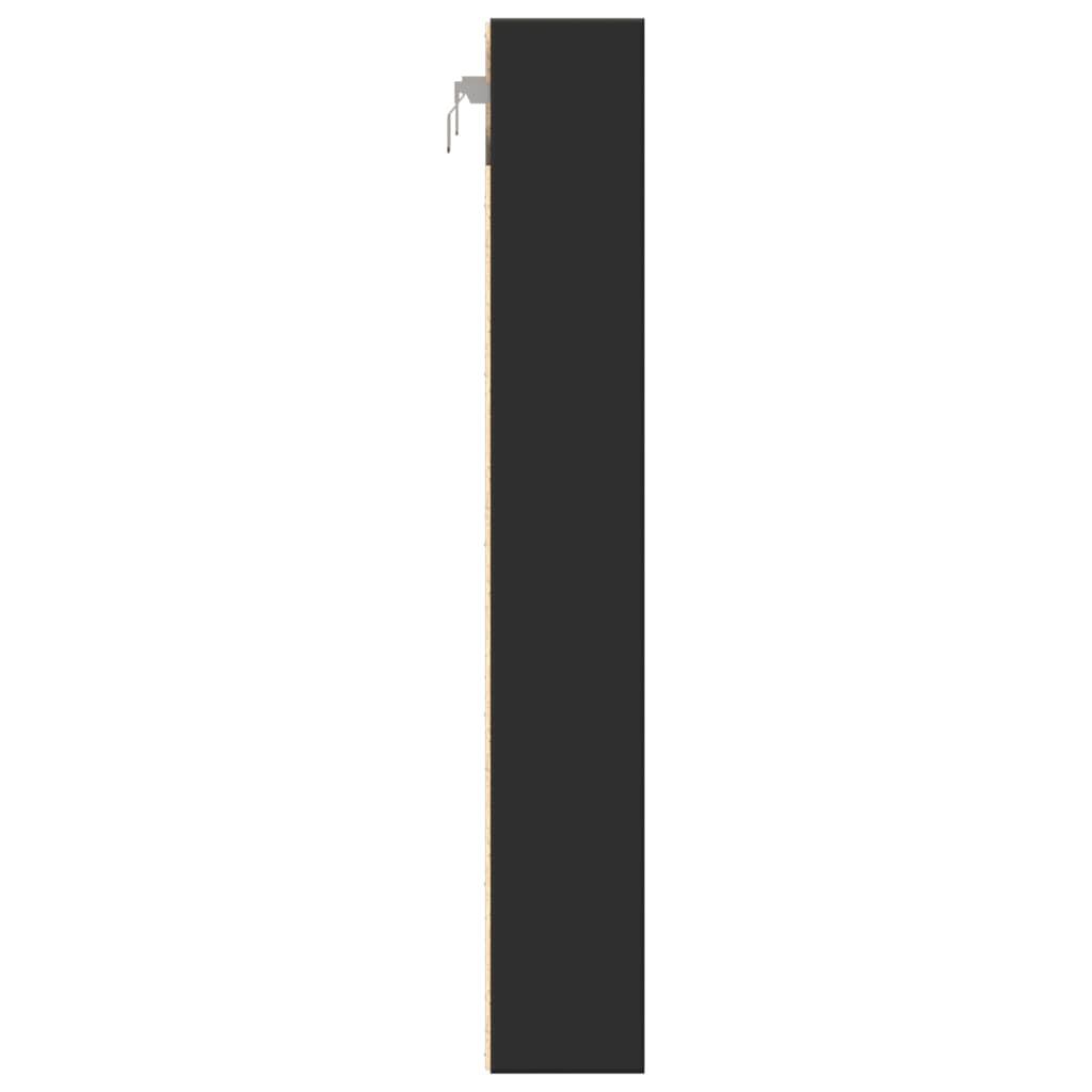 vidaXL Dulap cu vitrină, negru, 60x8,5x58 cm, lemn prelucrat vidaXL Dulap cu vitrină, negru, 60x8,5x58 cm, lemn prelucrat