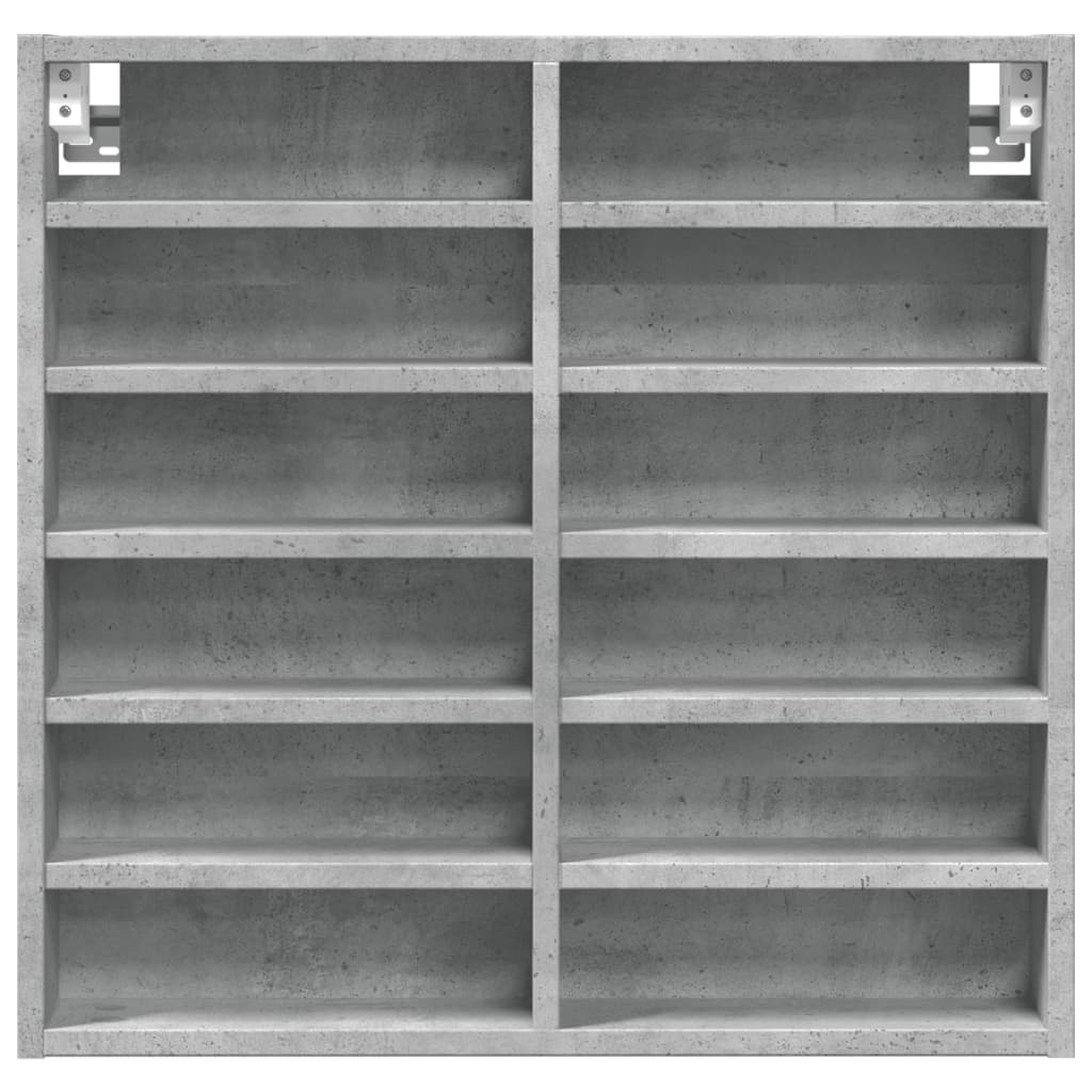 vidaXL Dulap cu vitrină, gri beton, 60x8,5x58 cm, lemn prelucrat