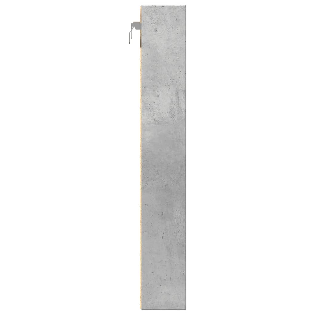 vidaXL Dulap cu vitrină, gri beton, 60x8,5x58 cm, lemn prelucrat