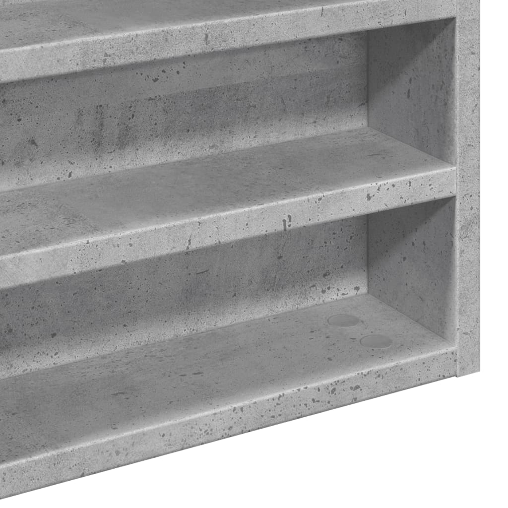 vidaXL Dulap cu vitrină, gri beton, 60x8,5x58 cm, lemn prelucrat