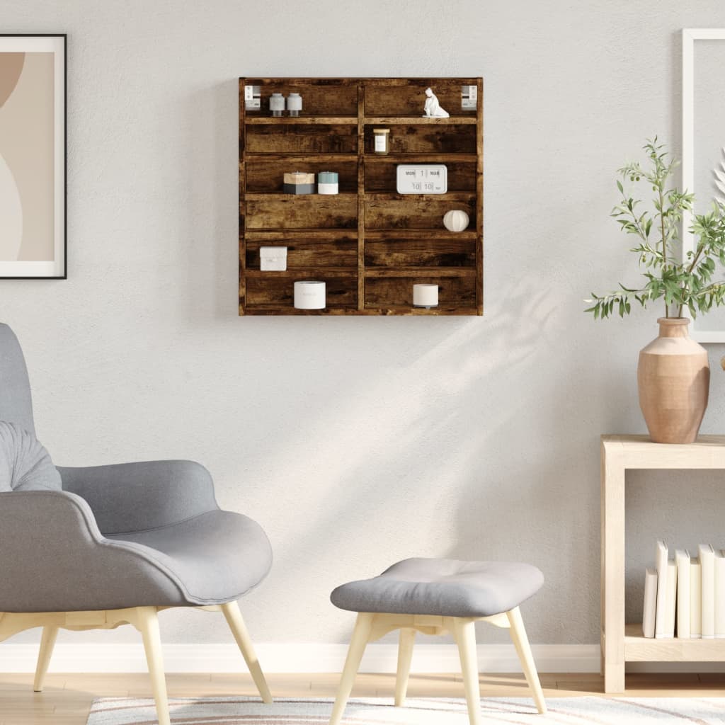 vidaXL Dulap cu vitrină, stejar fumuriu, 60x8,5x58 cm, lemn prelucrat vidaXL Dulap cu vitrină, stejar fumuriu, 60x8,5x58 cm, lemn prelucrat