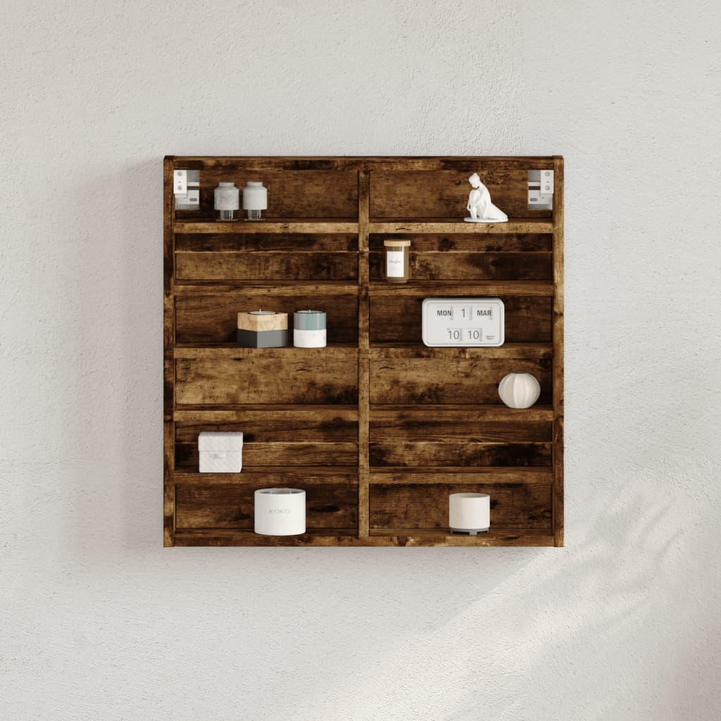 vidaXL Dulap cu vitrină, stejar fumuriu, 60x8,5x58 cm, lemn prelucrat vidaXL Dulap cu vitrină, stejar fumuriu, 60x8,5x58 cm, lemn prelucrat