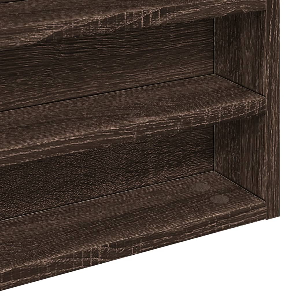vidaXL Dulap cu vitrină, stejar maro, 60x8,5x58 cm, lemn prelucrat vidaXL Dulap cu vitrină, stejar maro, 60x8,5x58 cm, lemn prelucrat