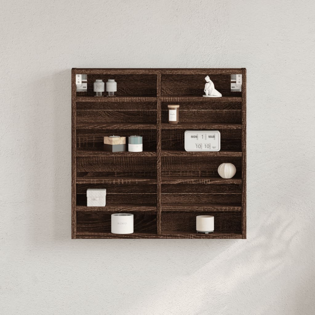 vidaXL Dulap cu vitrină, stejar maro, 60x8,5x58 cm, lemn prelucrat vidaXL Dulap cu vitrină, stejar maro, 60x8,5x58 cm, lemn prelucrat