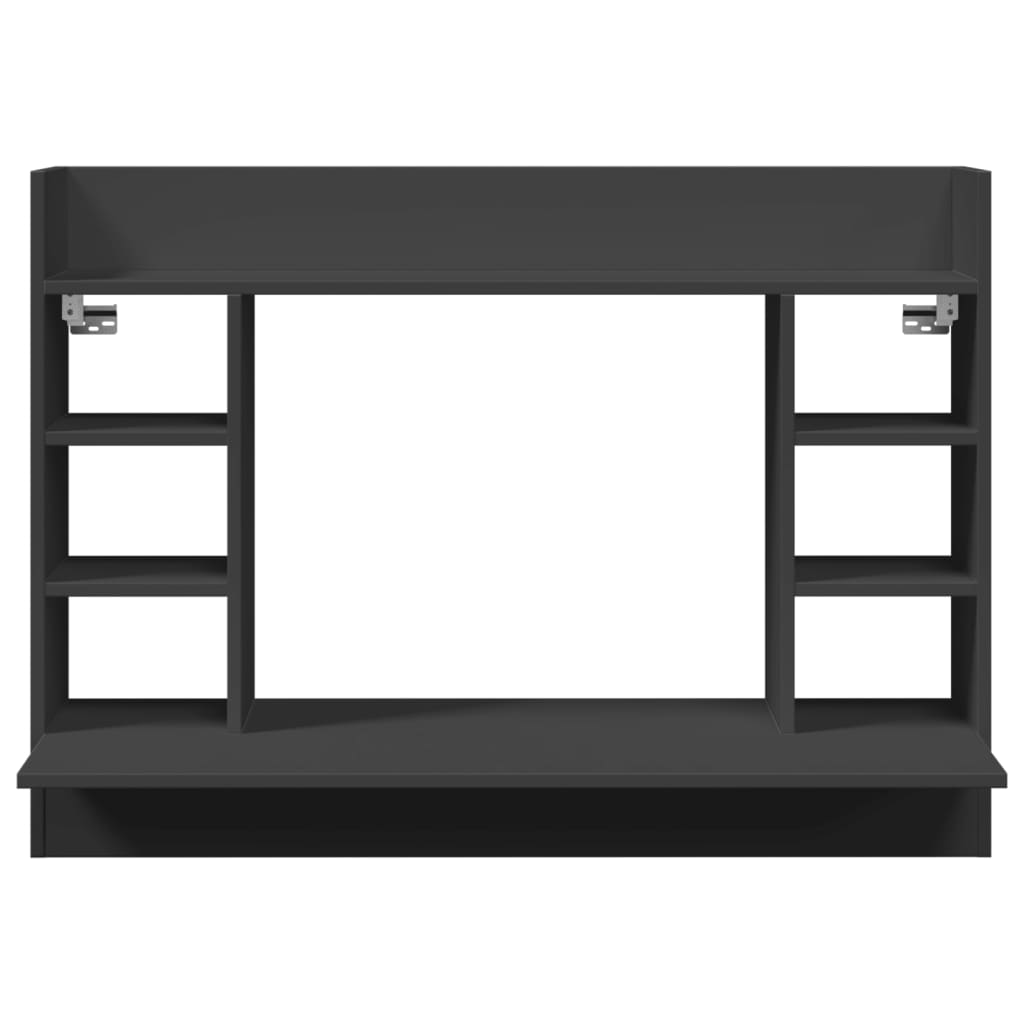 vidaXL Birou montat pe perete, negru, 105x48x75 cm, lemn prelucrat