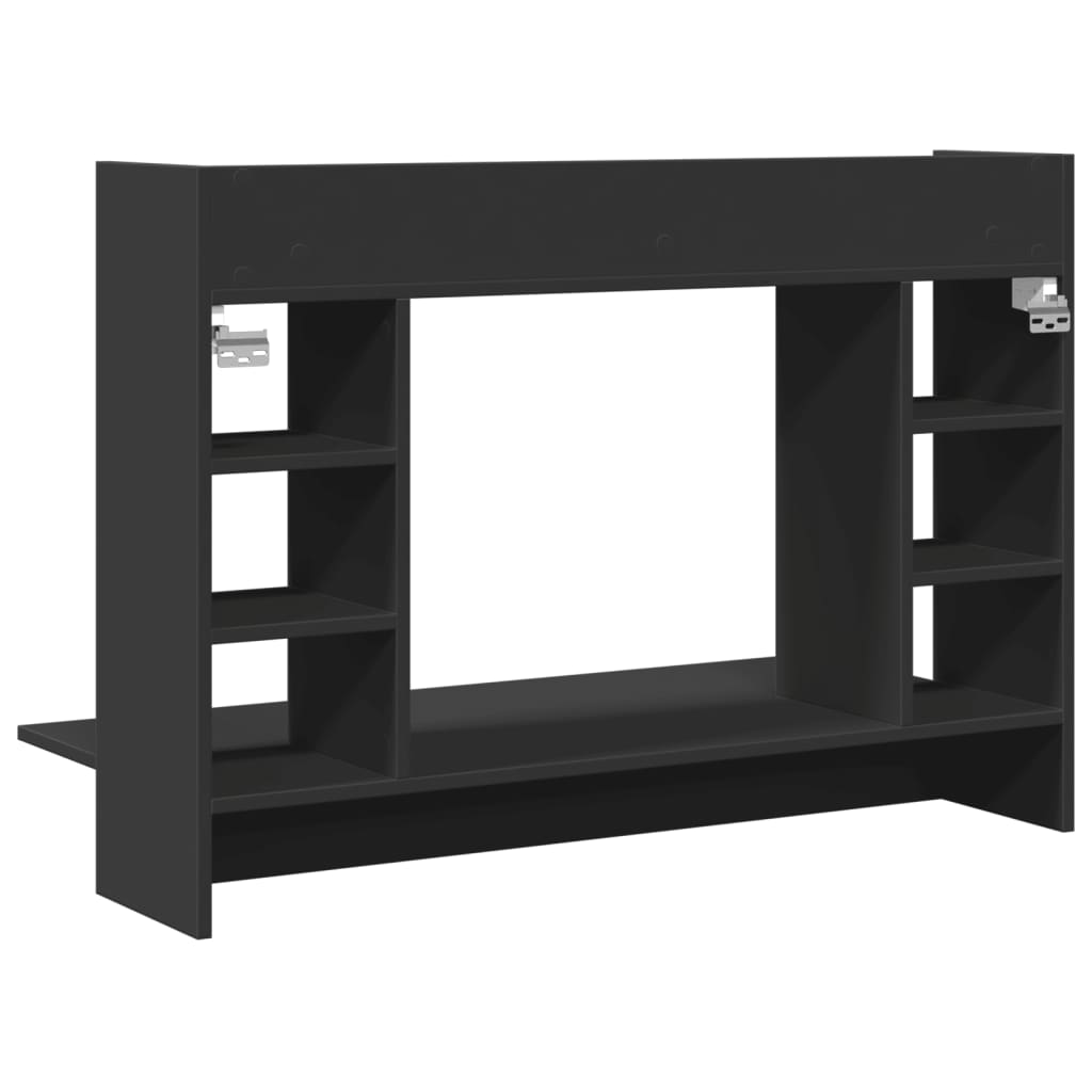vidaXL Birou montat pe perete, negru, 105x48x75 cm, lemn prelucrat