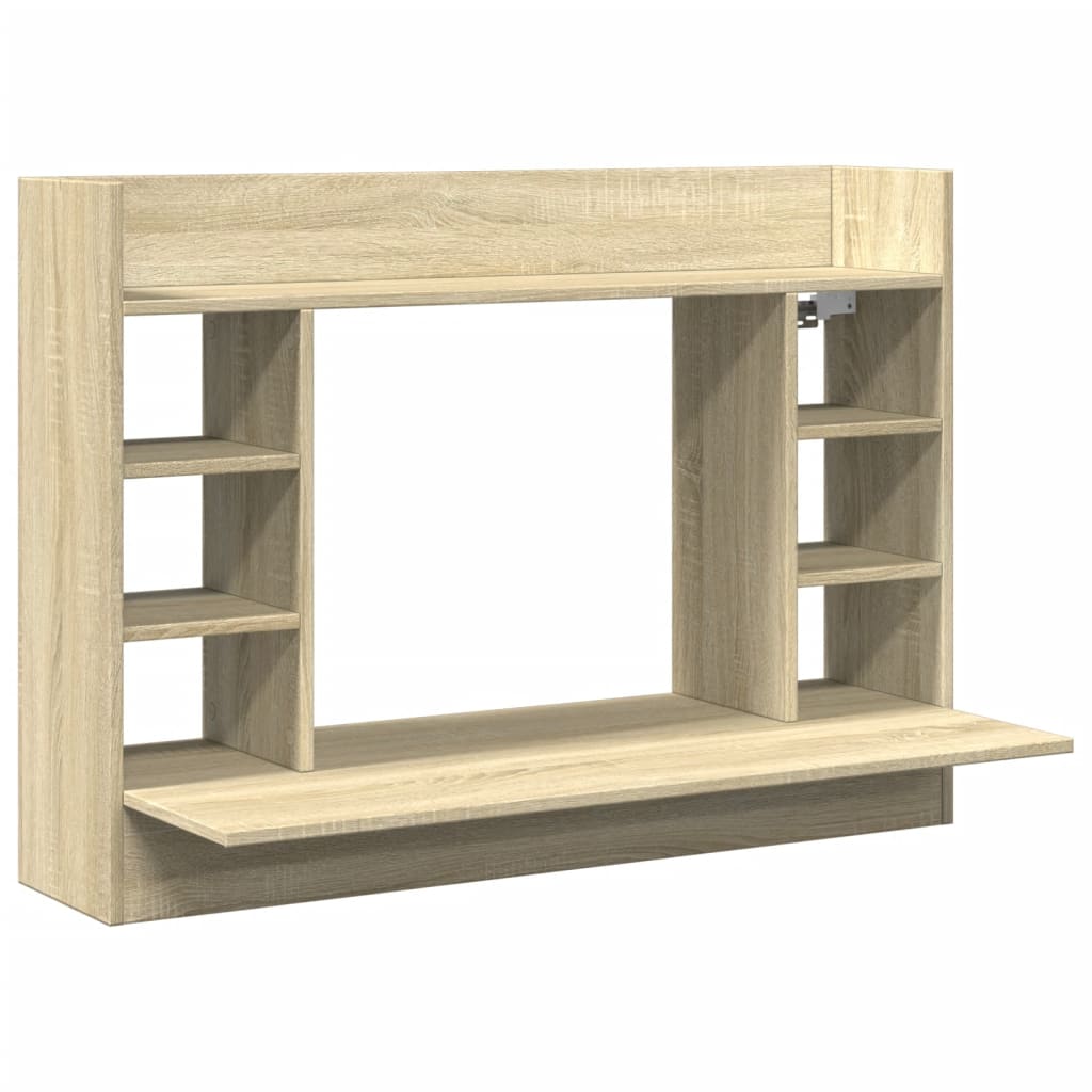 vidaXL Birou montat pe perete stejar sonoma 105x48x75cm lemn prelucrat
