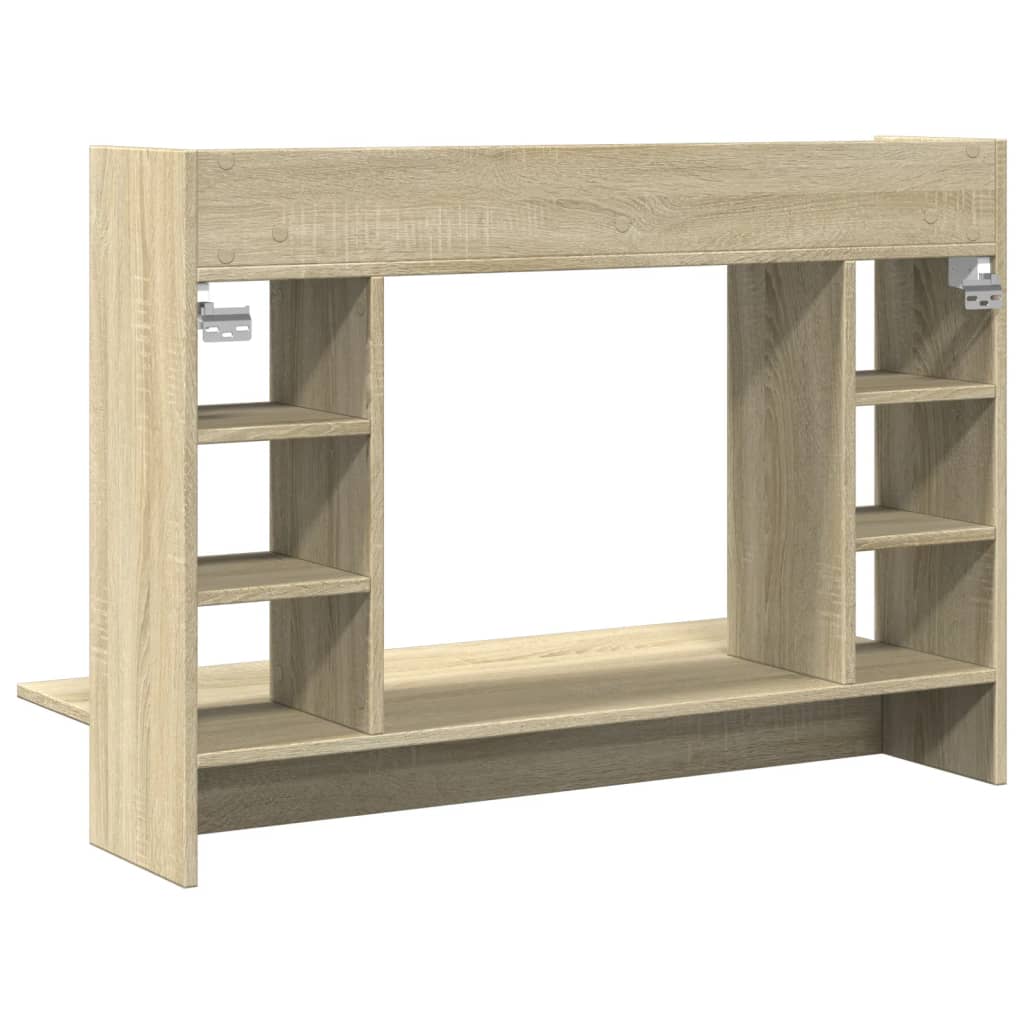 vidaXL Birou montat pe perete stejar sonoma 105x48x75cm lemn prelucrat