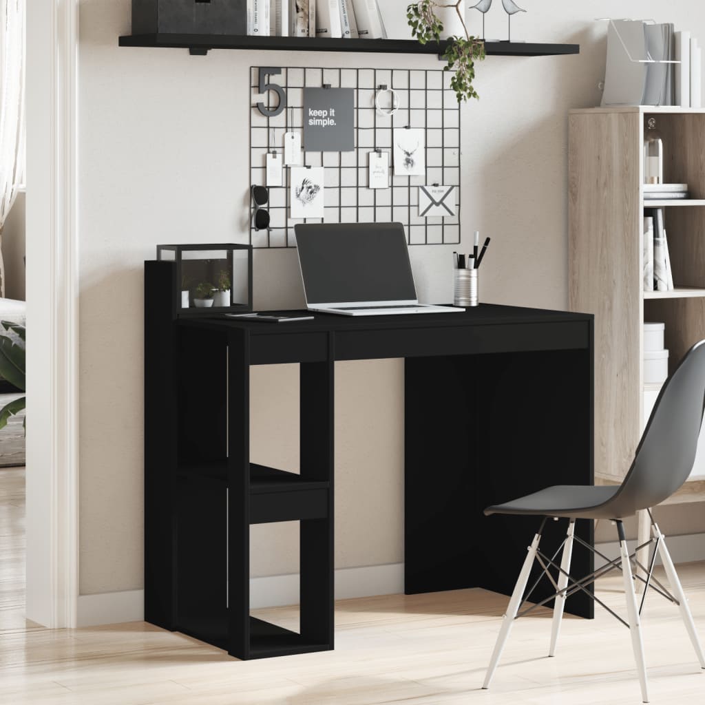 vidaXL Birou, negru, 103,5x56,5x94 cm, lemn prelucrat vidaXL Birou, negru, 103,5x56,5x94 cm, lemn prelucrat