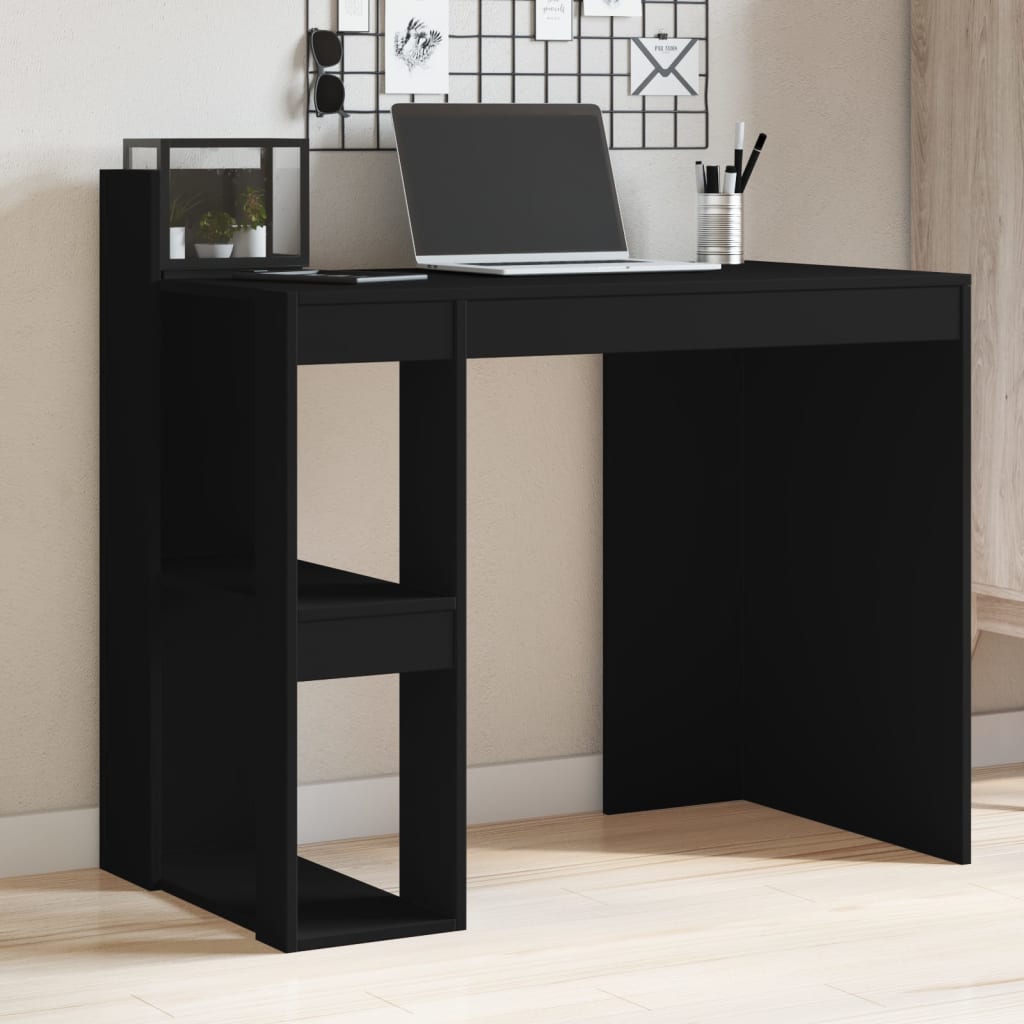 vidaXL Birou, negru, 103,5x56,5x94 cm, lemn prelucrat vidaXL Birou, negru, 103,5x56,5x94 cm, lemn prelucrat