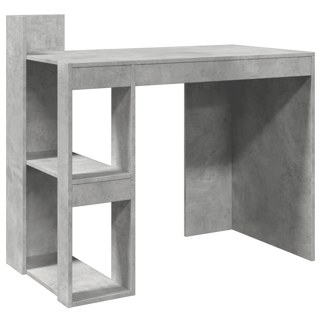 vidaXL Birou, gri beton, 103,5x56,5x94 cm, lemn prelucrat