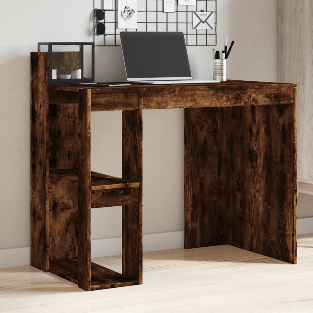 vidaXL Birou, stejar fumuriu, 103,5x56,5x94 cm, lemn prelucrat
