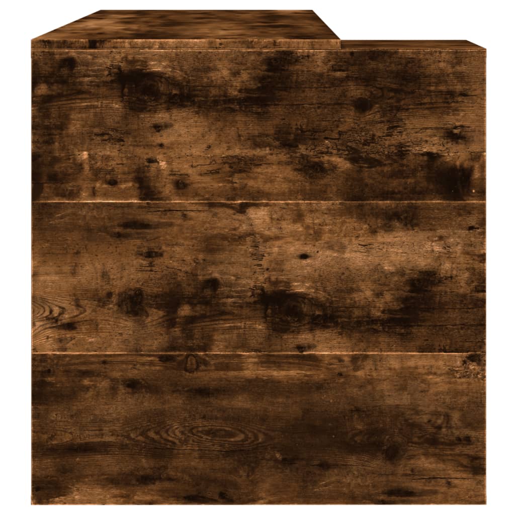 vidaXL Birou, stejar fumuriu, 123,5x73,5x75 cm, lemn prelucrat