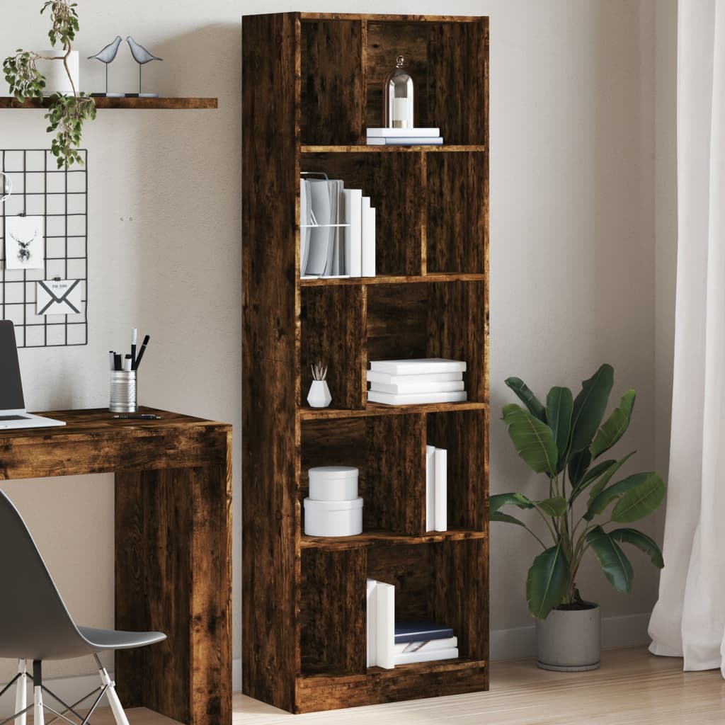 vidaXL Bibliotecă, stejar fumuriu, 57x28,5x174 cm, lemn prelucrat vidaXL Bibliotecă, stejar fumuriu, 57x28,5x174 cm, lemn prelucrat