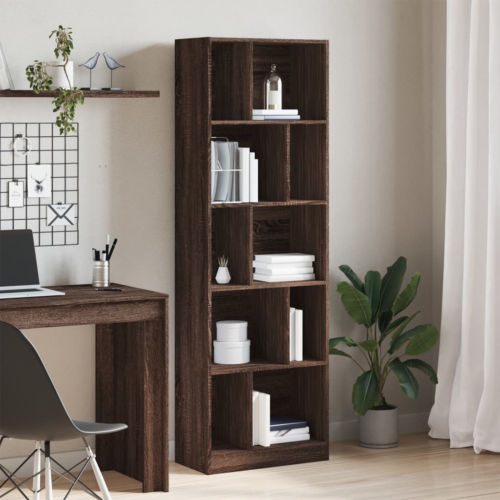 vidaXL Bibliotecă, stejar maro, 57x28,5x174 cm, lemn prelucrat vidaXL Bibliotecă, stejar maro, 57x28,5x174 cm, lemn prelucrat