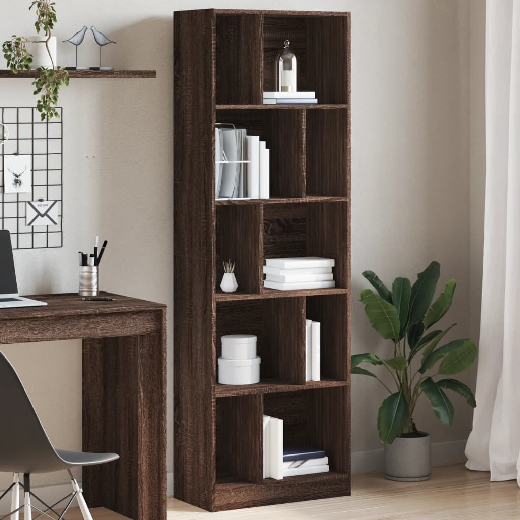 vidaXL Bibliotecă, stejar maro, 57x28,5x174 cm, lemn prelucrat vidaXL Bibliotecă, stejar maro, 57x28,5x174 cm, lemn prelucrat