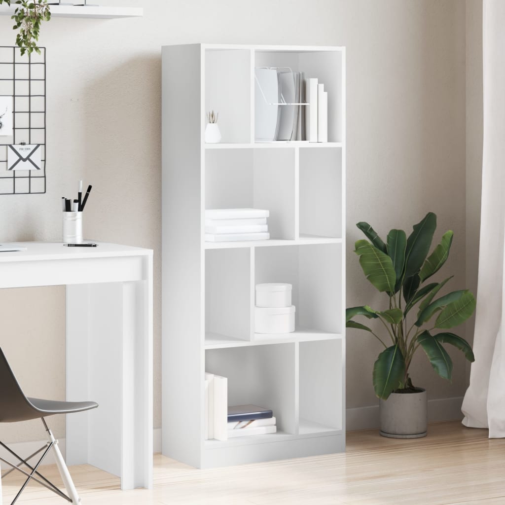 vidaXL Bibliotecă, alb, 57x28,5x141 cm, lemn prelucrat vidaXL Bibliotecă, alb, 57x28,5x141 cm, lemn prelucrat