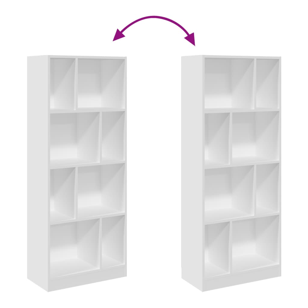 vidaXL Bibliotecă, alb, 57x28,5x141 cm, lemn prelucrat vidaXL Bibliotecă, alb, 57x28,5x141 cm, lemn prelucrat