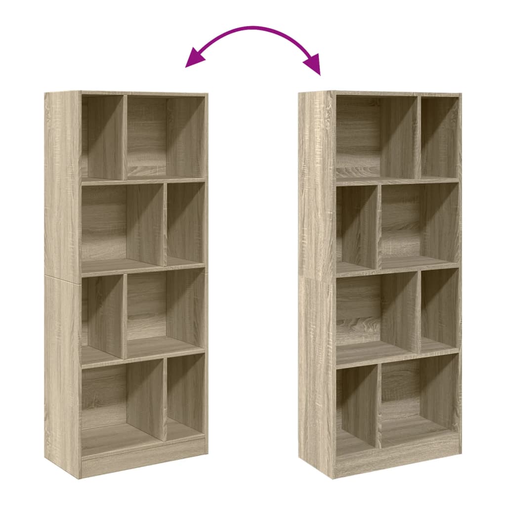 vidaXL Bibliotecă, stejar sonoma, 57x28,5x141 cm, lemn prelucrat vidaXL Bibliotecă, stejar sonoma, 57x28,5x141 cm, lemn prelucrat