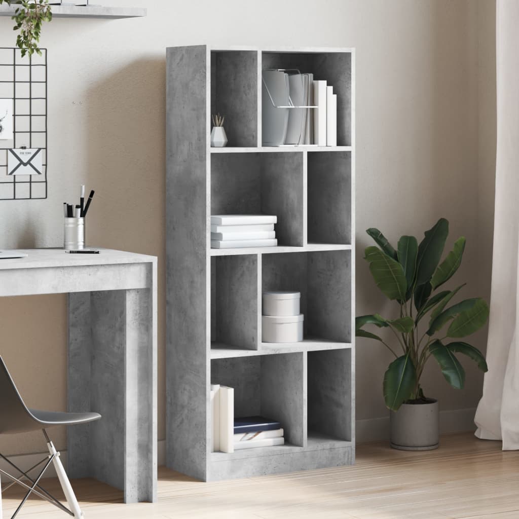 vidaXL Bibliotecă, gri beton, 57x28,5x141 cm, lemn prelucrat vidaXL Bibliotecă, gri beton, 57x28,5x141 cm, lemn prelucrat