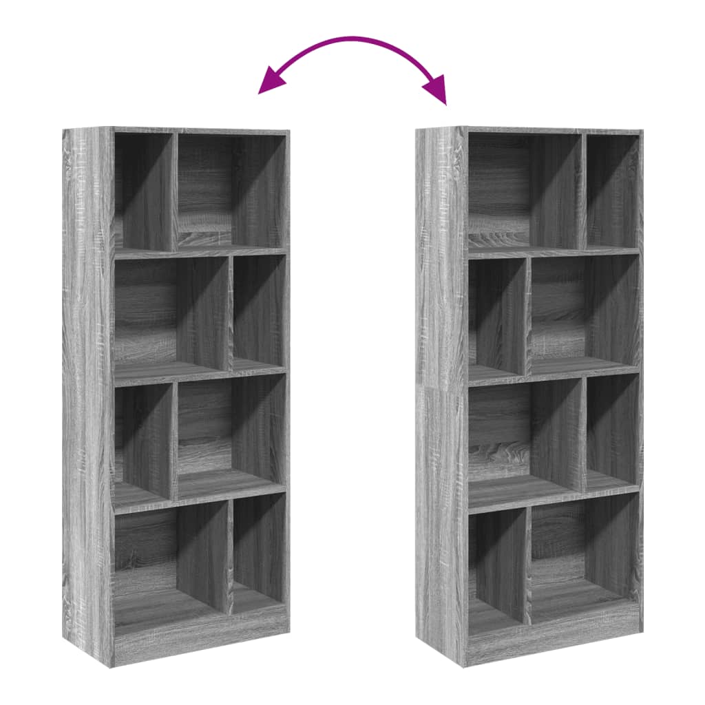 vidaXL Bibliotecă, gri sonoma, 57x28,5x141 cm, lemn prelucrat vidaXL Bibliotecă, gri sonoma, 57x28,5x141 cm, lemn prelucrat